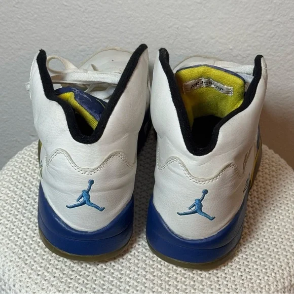 Nike air Jordan 5 retro White and Blue High-Top Sneakers 12